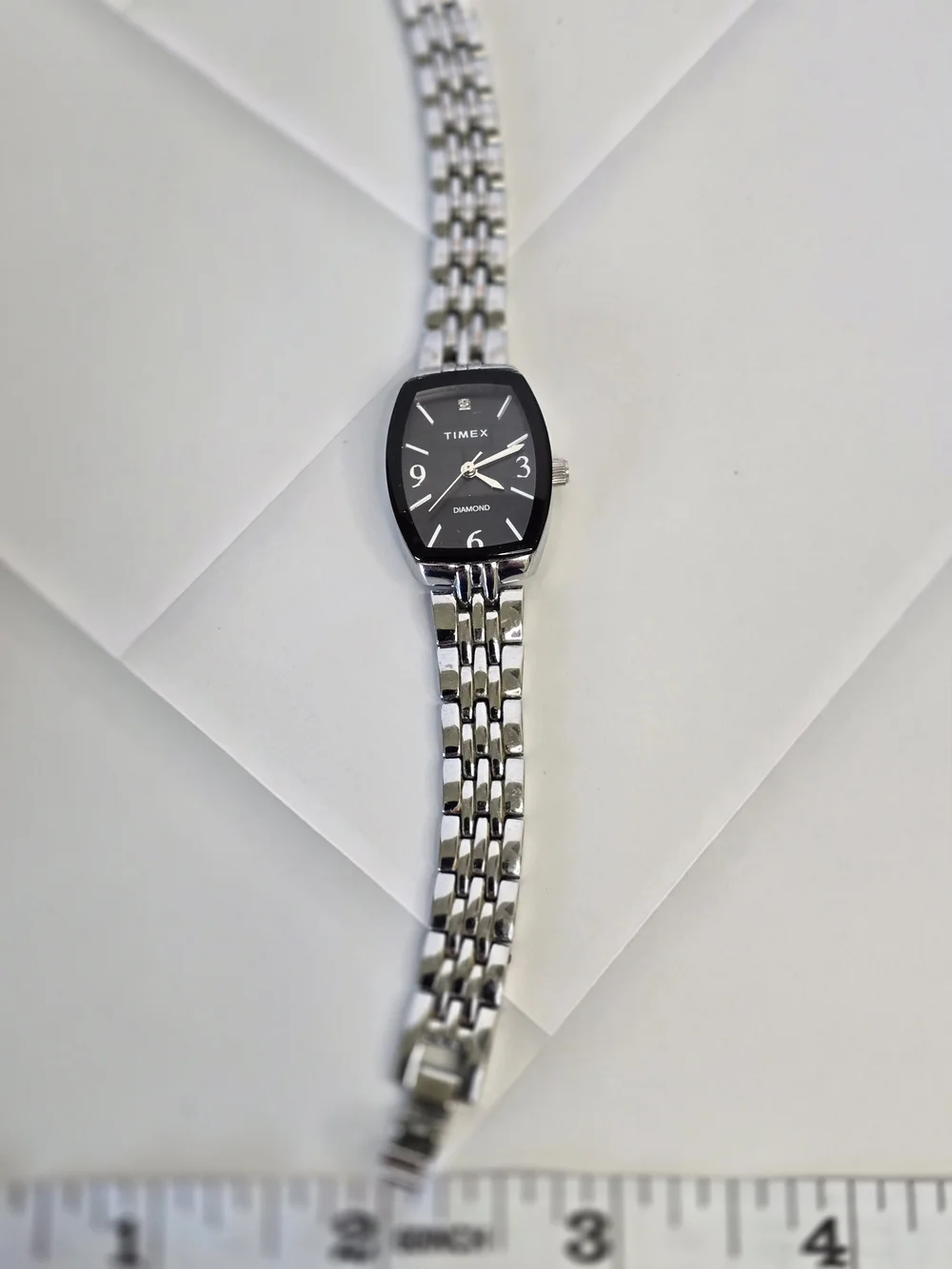 Timex Women's Black Dial Diamond Accent Stainless Steel Watch TW2T50000